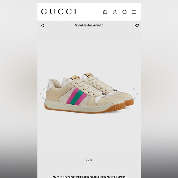 Gucci womens screener sneaker, size 39, worn handful of times - Picture 2 of 13